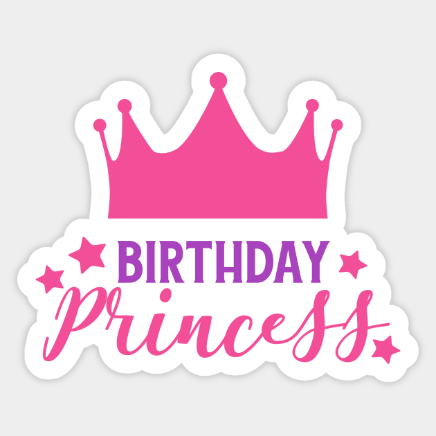 Birthday Princess, Little Princess, Crown, Stars Sticker by Jelena Dunčević